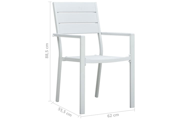 Puutarhatuolit 4 kpl valkoinen HDPE puun näköinen - Valkoinen - Puutarhakalusteet - Tuolit & nojatuolit - Ulkotilan ruokatuoli