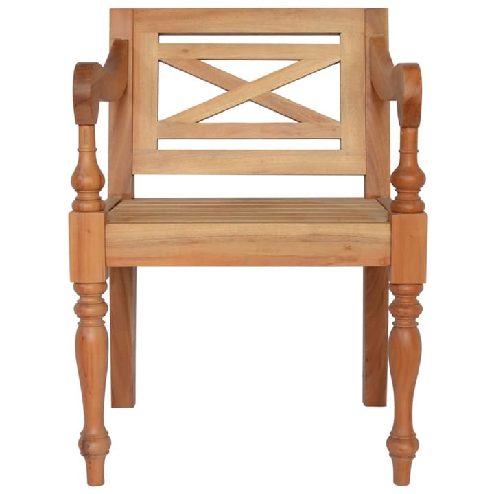 Batavia-tuolit 2 kpl vaaleanruskea täysi mahonki - Ruskea - Puutarhakalusteet - Tuolit & nojatuolit - Ulkotilan nojatuolit
