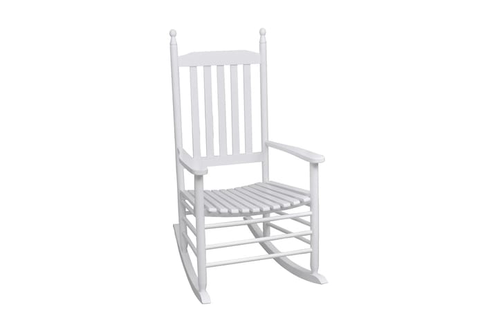 Keinutuoli muotoillulla istuimella valkoinen puu - Valkoinen - Puutarhakalusteet - Tuolit & nojatuolit - Ulkotilan nojatuolit