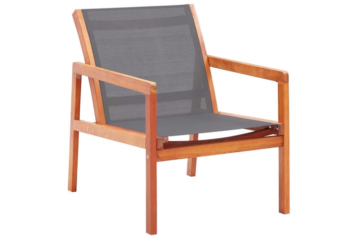 Puutarhan nojatuoli harmaa täysi eukalyptuspuu ja textilene - Puutarhakalusteet - Tuolit & nojatuolit - Ulkotilan nojatuolit