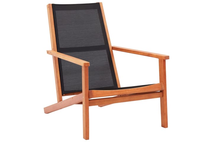 Puutarhan nojatuoli musta täysi eukalyptuspuu ja textilene - Puutarhakalusteet - Tuolit & nojatuolit - Ulkotilan nojatuolit