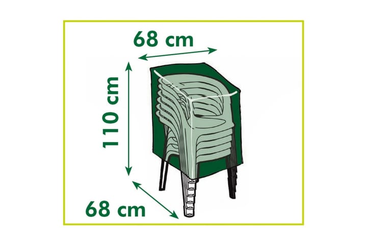 Nature Puutarhakalustelusuoja tuoleille 110x68x68 cm - Musta - Puutarhakalusteet - Säilytyslaatikot & kalustesuojat - Ulkokalusteiden suojapeite