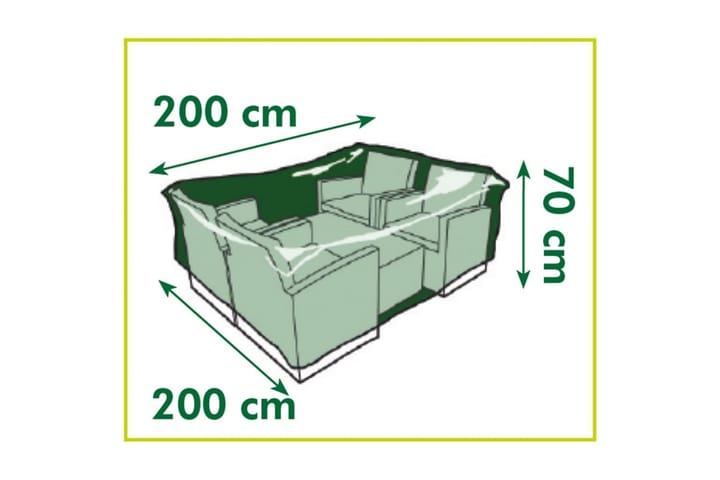 Puutarhakalustesuoja pöydälle & tuoleille 200x200x70cm - Harmaa - Puutarhakalusteet - Säilytyslaatikot & kalustesuojat - Ulkokalusteiden suojapeite