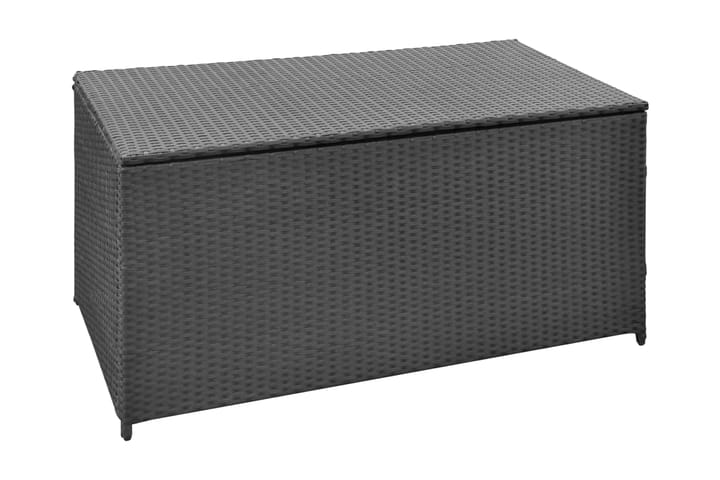 Puutarhan säilytyslaatikko musta 120x50x60cm polyrottinki - Musta - Puutarhakalusteet - Säilytyslaatikot & kalustesuojat - Ulkokalusteiden suojapeite