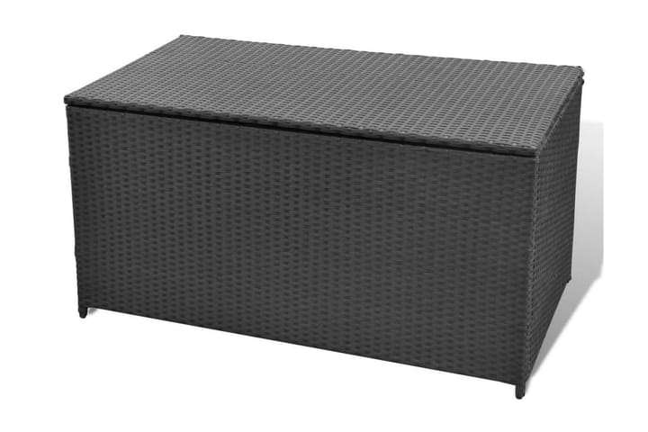 Puutarhan säilytyslaatikko musta 120x50x60cm polyrottinki - Musta - Puutarhakalusteet - Säilytyslaatikot & kalustesuojat - Säilytyslaatikot ulos