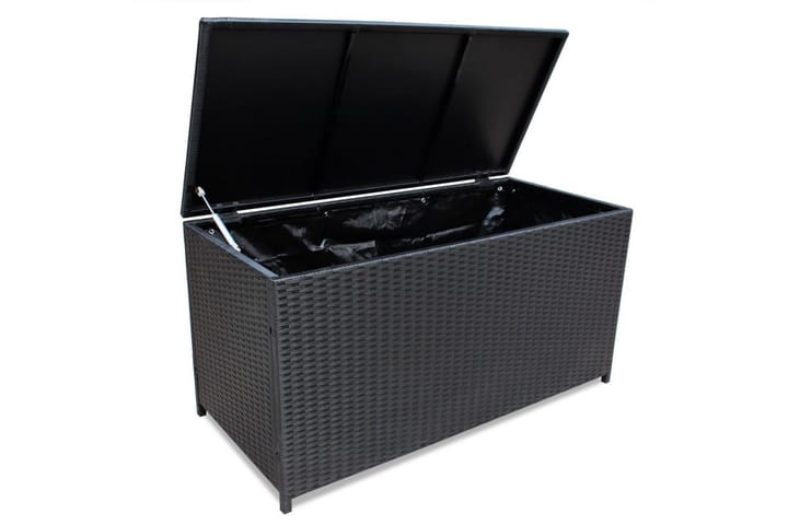 Puutarhan säilytyslaatikko musta 150x50x60cm polyrottinki - Musta - Puutarhakalusteet - Säilytyslaatikot & kalustesuojat - Säilytyslaatikot ulos