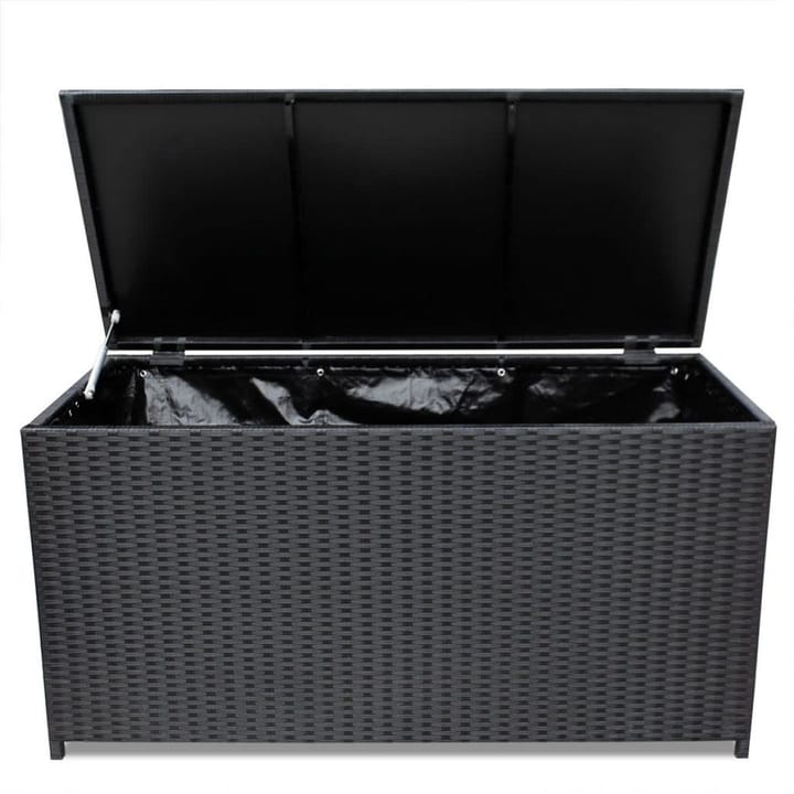 Puutarhan säilytyslaatikko musta 150x50x60cm polyrottinki - Musta - Puutarhakalusteet - Säilytyslaatikot & kalustesuojat - Säilytyslaatikot ulos