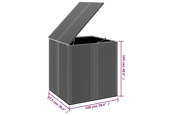 Puutarhan säilytyslaatikko PE-rottinki 100x97,5x104 cm musta - Musta - Puutarhakalusteet - Säilytyslaatikot & kalustesuojat - Säilytyslaatikot ulos