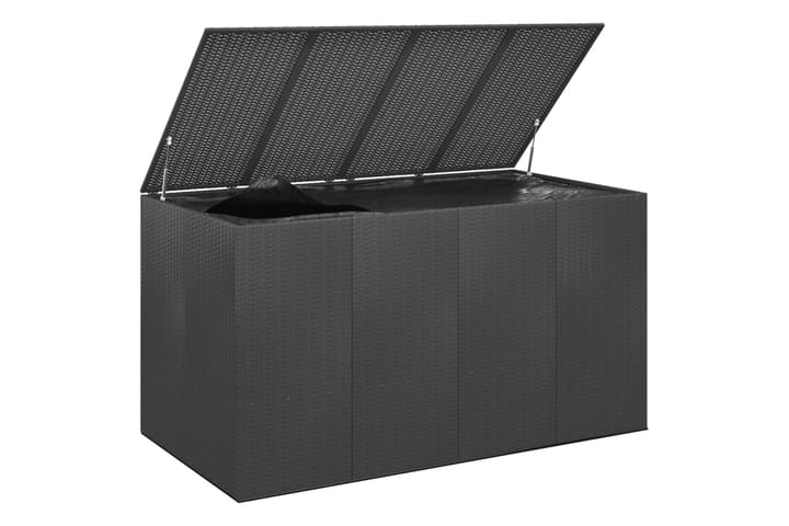 Puutarhan säilytyslaatikko PE-rottinki 194x100x103 cm musta - Musta - Puutarhakalusteet - Säilytyslaatikot & kalustesuojat - Säilytyslaatikot ulos