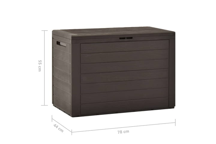 Puutarhan varastoarkku ruskea 78x44x55 cm - Puutarhakalusteet - Säilytyslaatikot & kalustesuojat - Säilytyslaatikot ulos