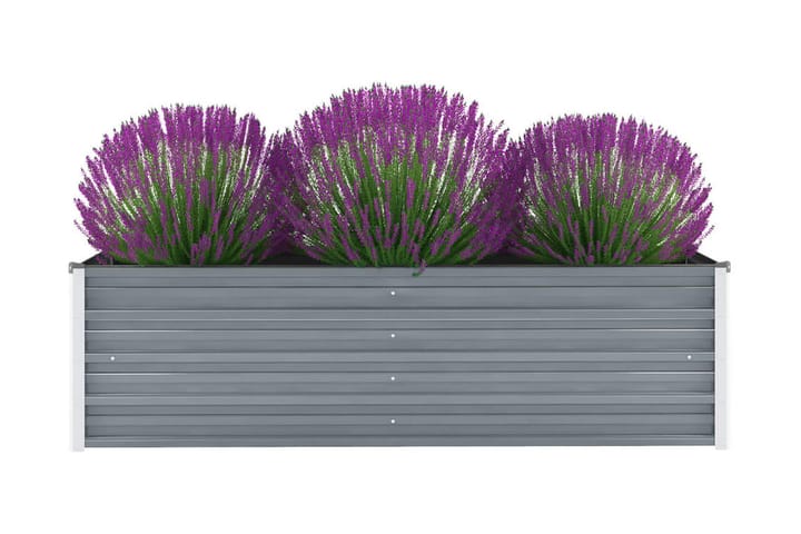 Korotettu kukkalaatikko galvanoitu teräs 160x40x45 cm harmaa - Harmaa - Puutarhakalusteet - Parveke - Parvekeviljely - Parvekelaatikko