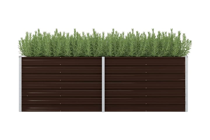 Korotettu kukkalaatikko ruskea 240x80x77 cm galvanoitu teräs - Ruskea - Puutarhakalusteet - Tarvikkeet ulos - Muut puutarhatarvikkeet - Ruukut ulkokäyttöön