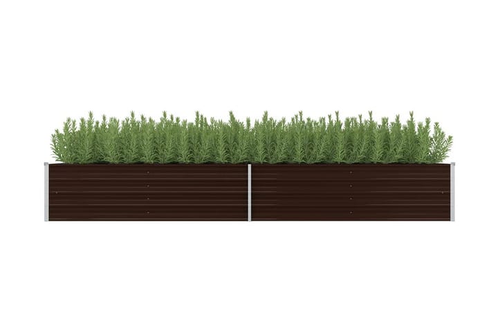 Korotettu kukkalaatikko ruskea 320x80x45 cm galvanoitu teräs - Ruskea - Puutarhakalusteet - Tarvikkeet ulos - Muut puutarhatarvikkeet - Ruukut ulkokäyttöön