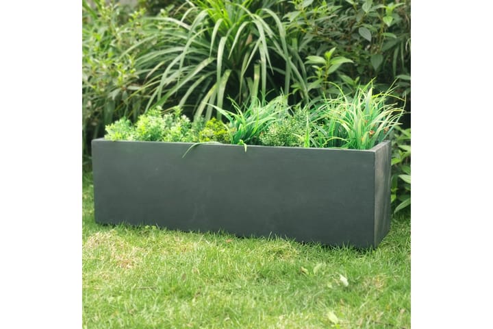 Kuituvahvistettu ruukku 100x28x30 cm - Musta - Puutarhakalusteet - Tarvikkeet ulos - Muut puutarhatarvikkeet - Ruukut ulkokäyttöön