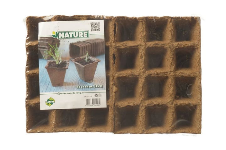 Nature Turveruukut 144 kpl 4x4x5 cm - Ruskea - Puutarhakalusteet - Tarvikkeet ulos - Muut puutarhatarvikkeet - Ruukut ulkokäyttöön