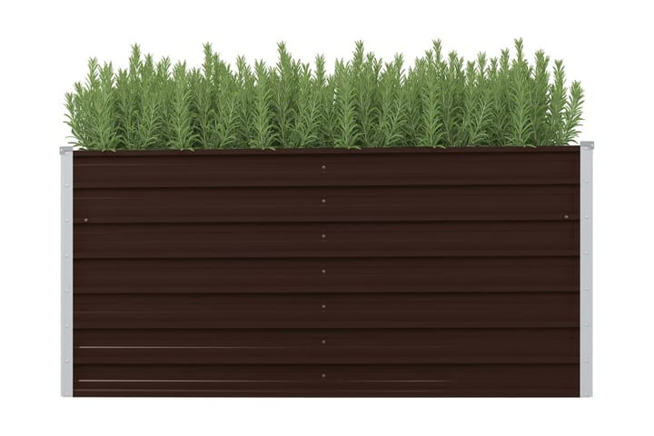 Korotettu kukkalaatikko ruskea 160x40x77 cm galvanoitu teräs - Ruskea - Puutarhakalusteet - Tarvikkeet ulos - Ruukut ulkokäyttöön