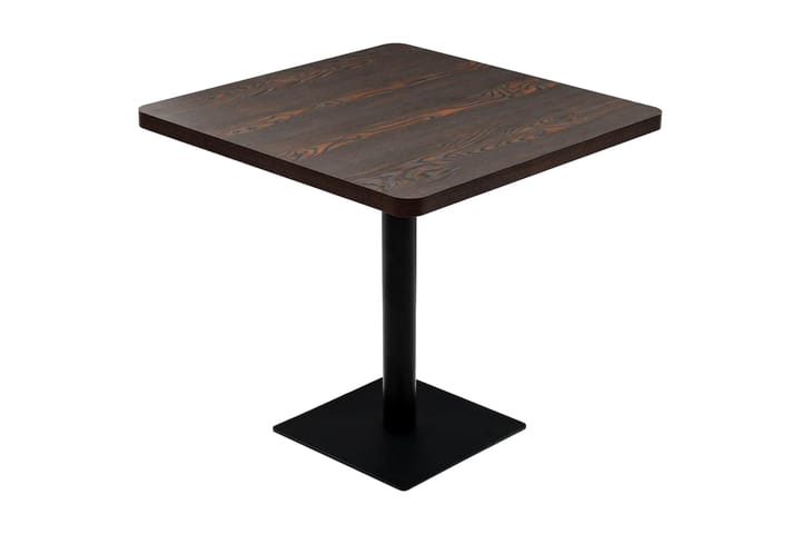 Bistropöytä MDF ja teräs neliö 80x80x75 cm tumma tuhka - Ruskea - Puutarhakalusteet - Terassipöydät - Kahvilapöytä