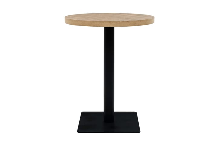 Bistropöytä MDF ja teräs pyöreä 60x75 cm tammenvärinen - Beige - Puutarhakalusteet - Terassipöydät - Kahvilapöytä
