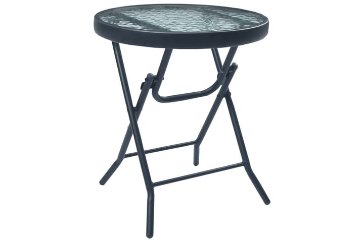 Bistropöytä musta 40x46 cm teräs ja lasi - Puutarhakalusteet - Terassipöydät - Kahvilapöytä