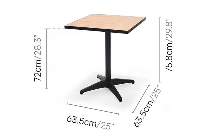 Kahvilapöytä Panama 64 cm - Musta - Puutarhakalusteet - Terassipöydät - Kahvilapöytä