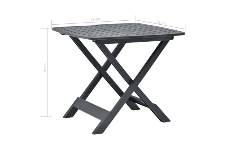 Kokoontaittuva puutarhapöytä antrasiitti 79x72x70 cm muovi - Antrasiitti - Puutarhakalusteet - Terassipöydät - Kahvilapöytä