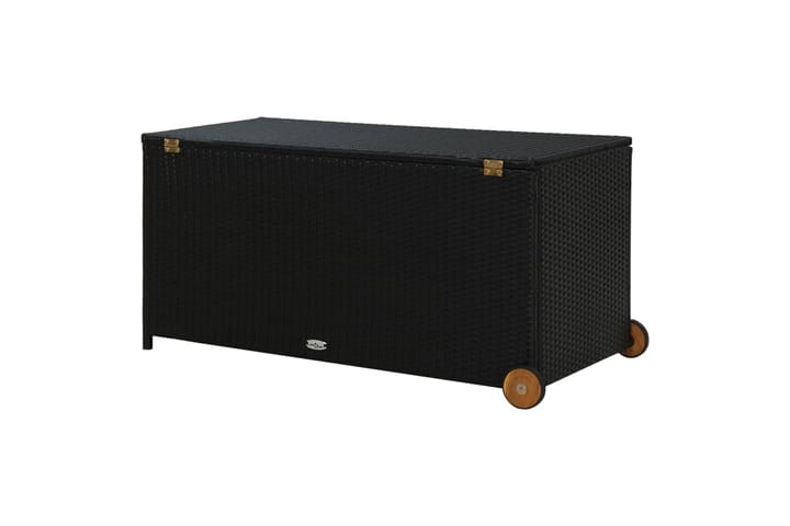 Puutarhan säilytyslaatikko musta 130x65x115 cm polyrottinki - Musta - Puutarhakalusteet - Terassipöydät - Kahvilapöytä