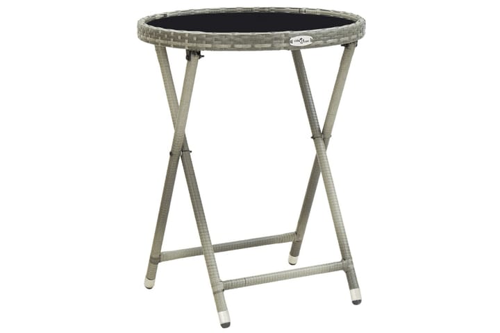 Teepöytä harmaa 60 cm polyrottinki ja karkaistu lasi - Harmaa - Puutarhakalusteet - Terassipöydät - Kahvilapöytä