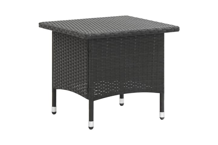 Teepöytä musta 50x50x47 cm polyrottinki - Musta - Puutarhakalusteet - Tuolit & nojatuolit - Ulkotilan ruokatuoli