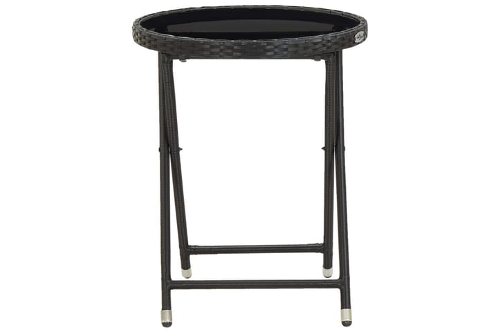 Teepöytä musta 60 cm polyrottinki ja karkaistu lasi - Musta - Puutarhakalusteet - Terassipöydät - Kahvilapöytä