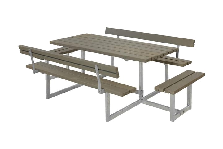 Basic Pöytä- ja penkkisetti 2 selkänojalla + 2 runkoa - Puutarhakalusteet - Terassipöydät - Piknikpöytä