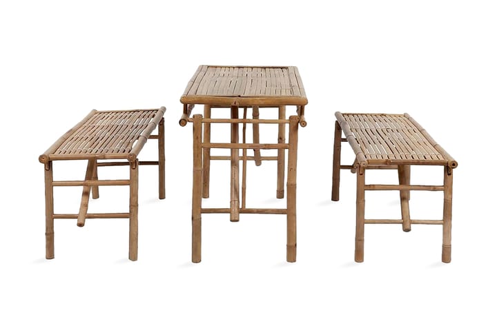 Olutpöytä 2:lla penkillä 100 cm bambu - Ruskea - Puutarhakalusteet - Terassipöydät - Piknikpöytä