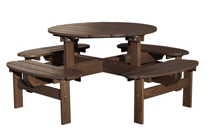 Piknikpöytä Rogolo 199 cm - Ruskea - Puutarhakalusteet - Terassipöydät - Piknikpöytä
