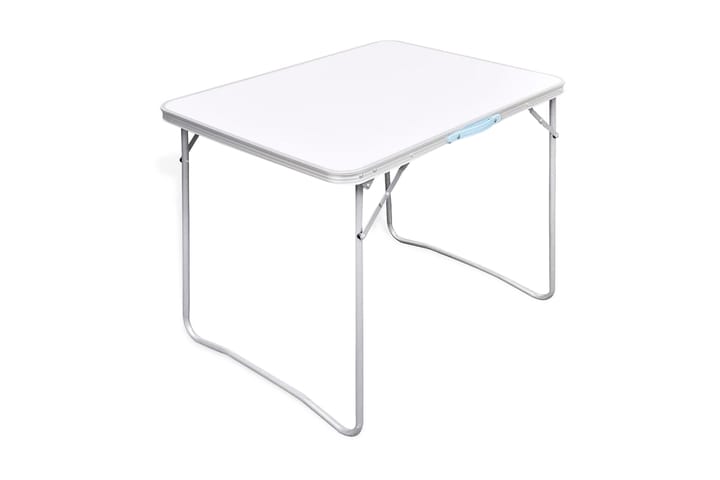 Kokoontaitettava Leiripöytä Metallirungolla 80 x 60 cm - Valkoinen - Puutarhakalusteet - Terassipöydät - Retkipöytä