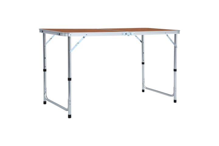 Kokoontaitettava retkipöytä alumiini 120x60 cm - Ruskea - Puutarhakalusteet - Terassipöydät - Retkipöydät