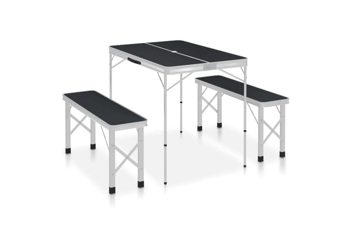 Kokoontaitettava retkipöytä kahdella penkillä alumiini - Puutarhakalusteet - Terassipöydät - Retkipöydät