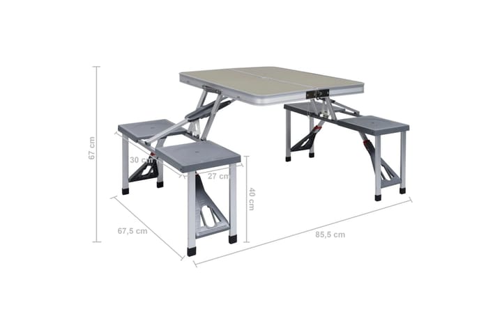Kokoontaitettava retkipöytä neljällä istuimella - Puutarhakalusteet - Terassipöydät - Retkipöydät