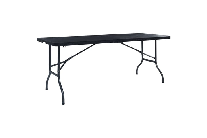 Kokoontaittuva puutarhapöytä musta 180x75x72 cm HDPE - Musta - Puutarhakalusteet - Terassipöydät - Ruokapöytä terassille