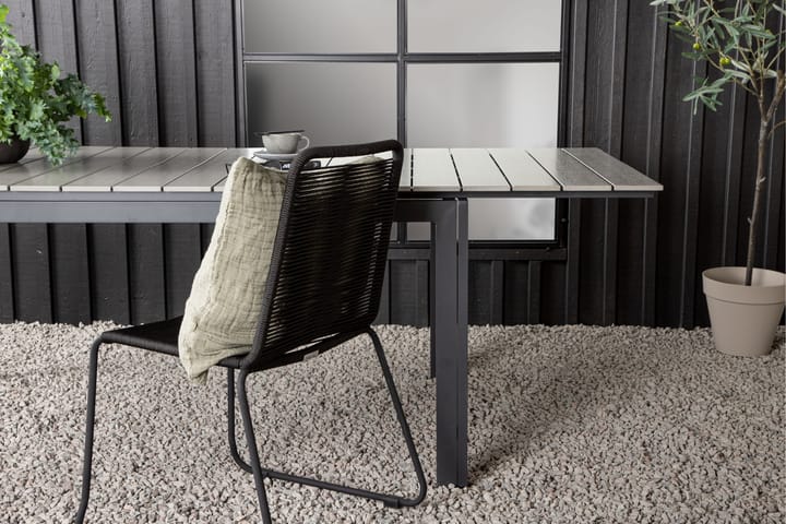 Levels Jatkettava Ruokapöytä 160 cm - Musta/Harmaa - Puutarhakalusteet - Terassipöydät - Ruokapöytä terassille