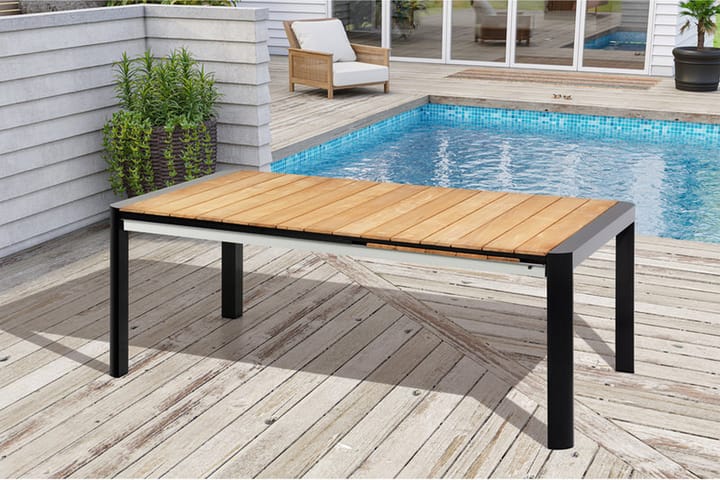 OUTFLEXX Ruokapöytä 180/240x100 cm - Harmaa - Puutarhakalusteet - Terassipöydät - Ruokapöytä terassille