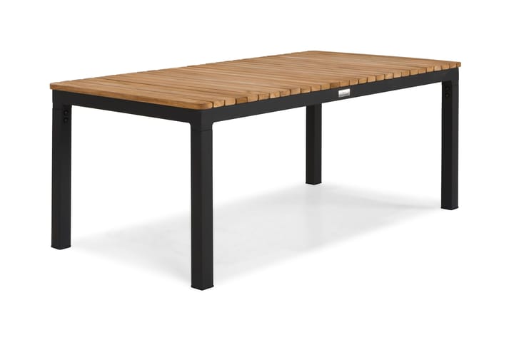 Pöytä Bahamas 110 cm - Musta/Tiikki - Puutarhakalusteet - Terassipöydät - Ruokapöytä terassille