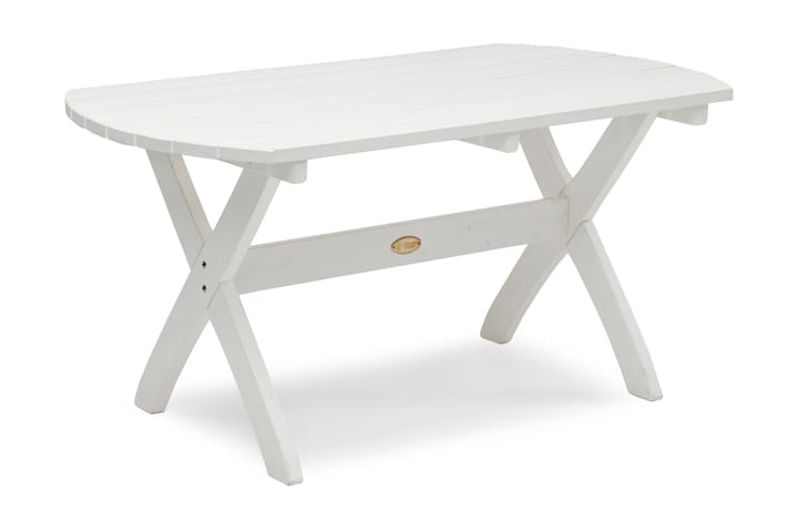 Pöytä Dalhem 80x140 cm Valkoinen mänty - Puutarhakalusteet - Terassipöydät - Ruokapöytä terassille