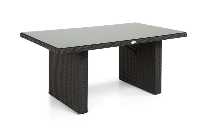 Pöytä James 85x145 - Musta/Lasi - Puutarhakalusteet - Terassipöydät - Ruokapöytä terassille