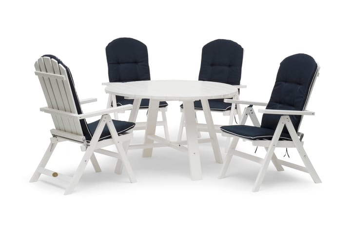 Pöytä Läckö Ø120 cm Valkoinen - Puutarhakalusteet - Terassipöydät - Ruokapöytä terassille