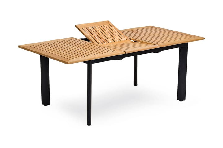 Pöytä Nydala 150-200 Musta/tiikki - Puutarhakalusteet - Terassipöydät - Ruokapöytä terassille