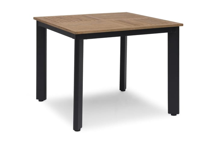 Pöytä Viren 90x90 cm Musta alumiini/saarni - Puutarhakalusteet - Terassipöydät - Ruokapöytä terassille