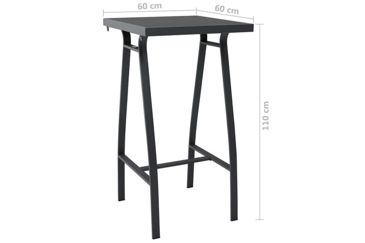 Puutarhan baaripöytä musta 60x60x110 cm karkaistu lasi - Puutarhakalusteet - Terassipöydät - Ruokapöytä terassille