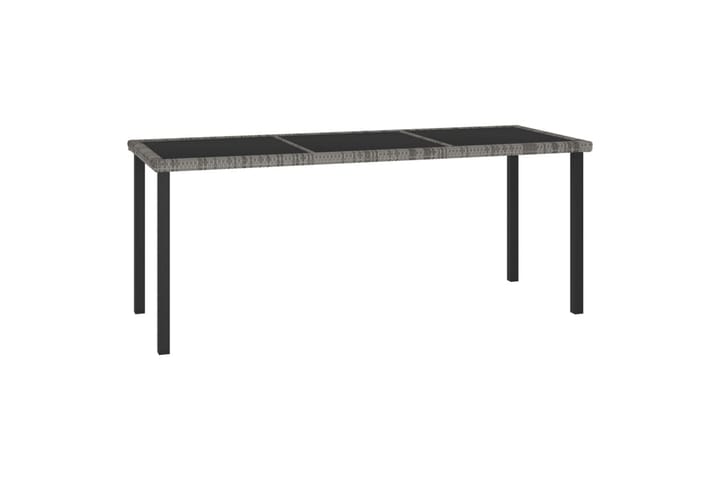 Puutarhan ruokapöytä harmaa 180x70x73 cm polyrottinki - Puutarhakalusteet - Terassipöydät - Ruokapöytä terassille