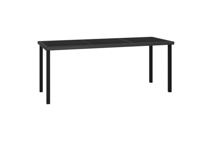 Puutarhan ruokapöytä musta 180x70x73 cm polyrottinki - Puutarhakalusteet - Terassipöydät - Ruokapöytä terassille