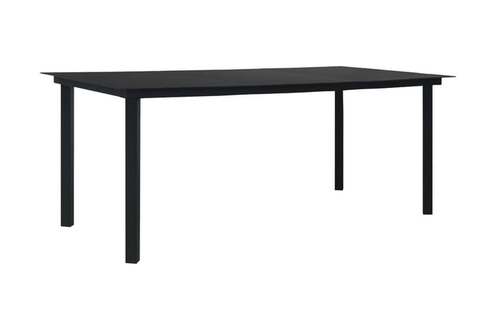 Puutarhan ruokapöytä musta 190x90x74 cm teräs ja lasi - Musta - Puutarhakalusteet - Terassipöydät - Ruokapöytä terassille