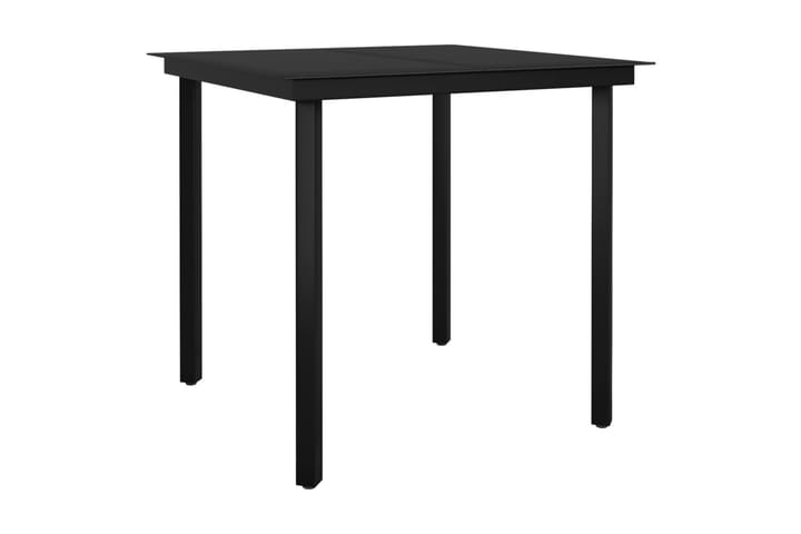 Puutarhan ruokapöytä musta 80x80x74 cm teräs ja lasi - Musta - Puutarhakalusteet - Terassipöydät - Ruokapöytä terassille